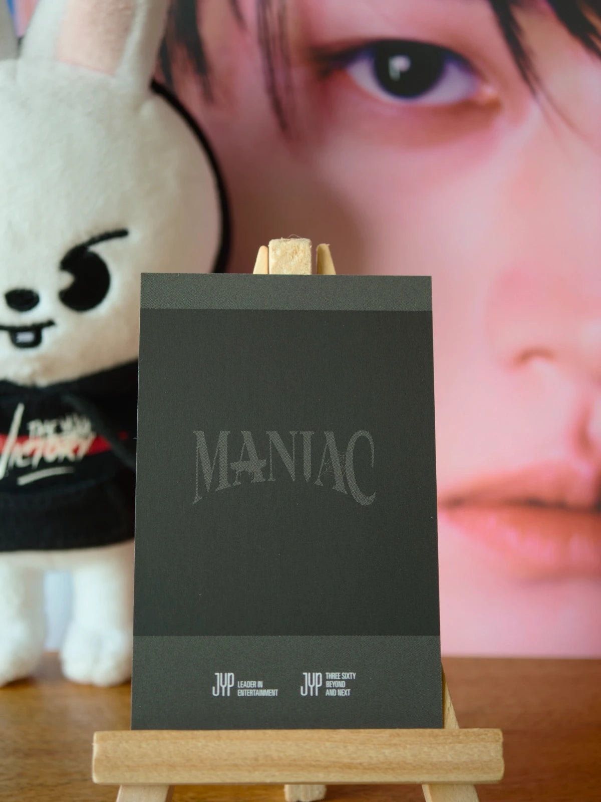 Stray Kids Lee Know MANIAC in Seoul Polaroid-style Photocard (Pre-order Polaroid, Black Design) — reverse