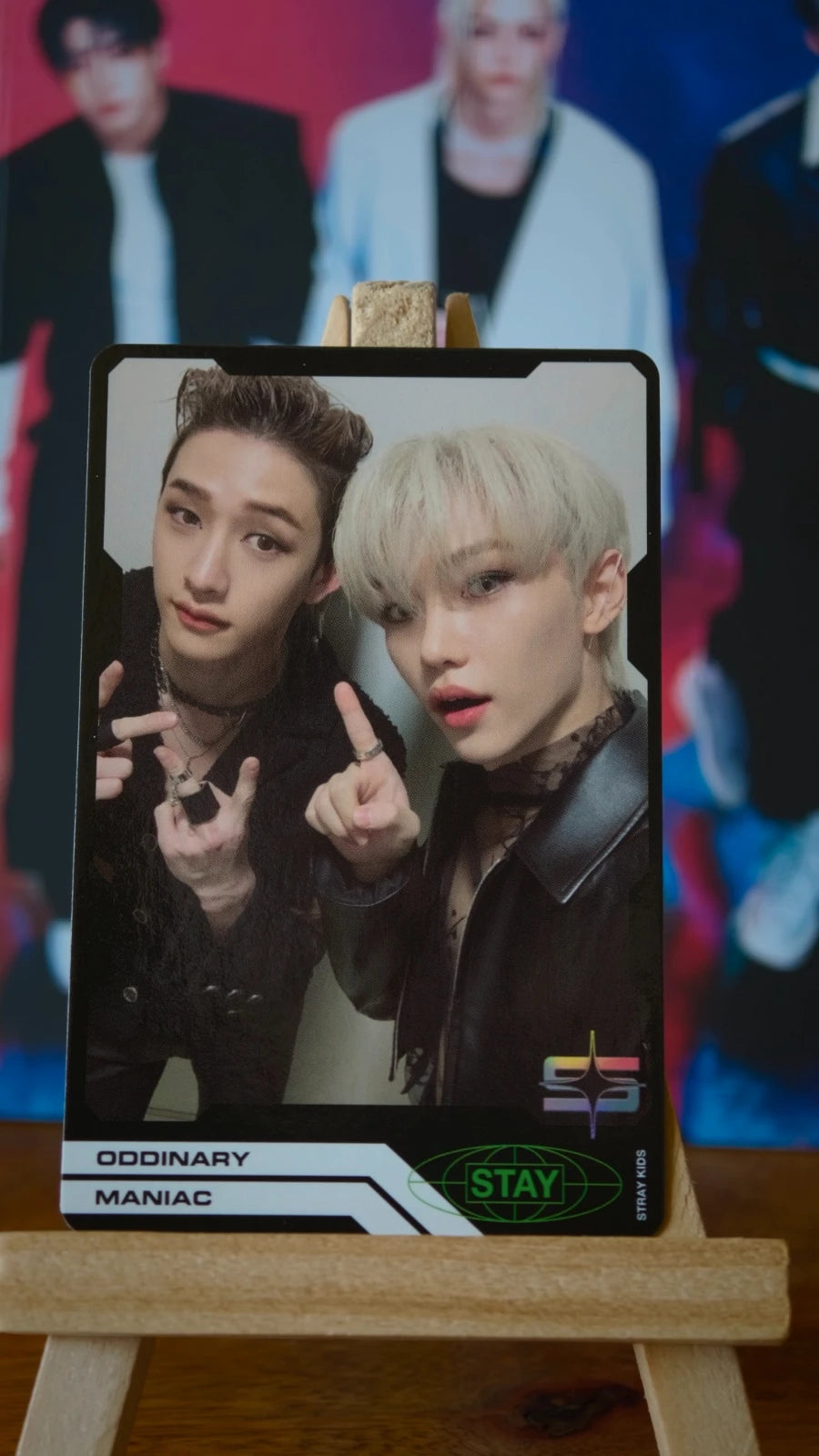 Stray Kids Bang Chan & Felix ODDINARY Unit Photocard (Black Back, Album POB) — front
