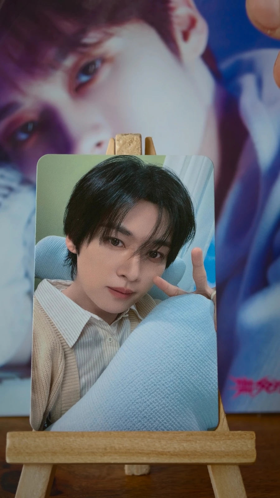 Stray Kids Lee Know Over the Rain Photocard (Blue Cushion) — front view