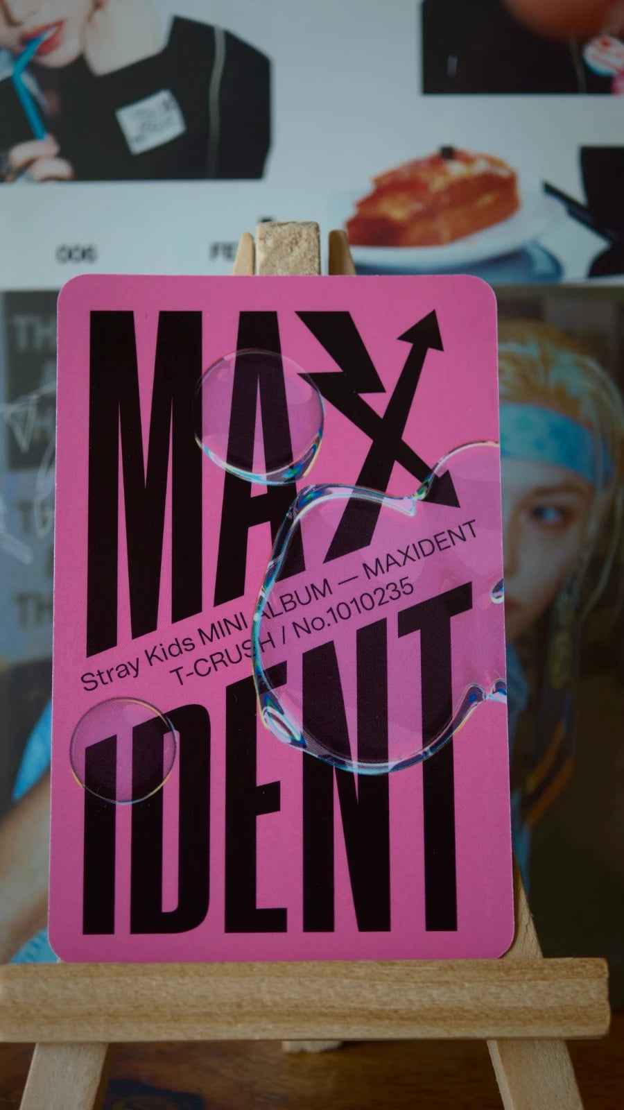 Stray Kids Felix MAXIDENT Photocard (T-CRUSH Design) — reverse