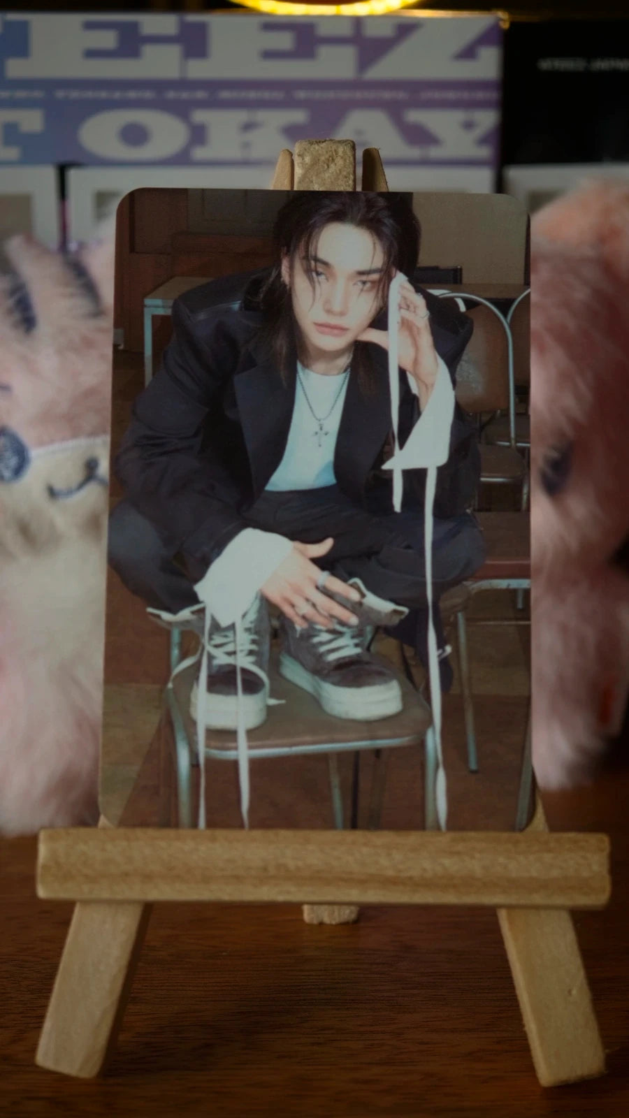 Stray Kids Hyunjin THIS & THAT Photocard (FANS Album Ver. Set Card), front of photocard