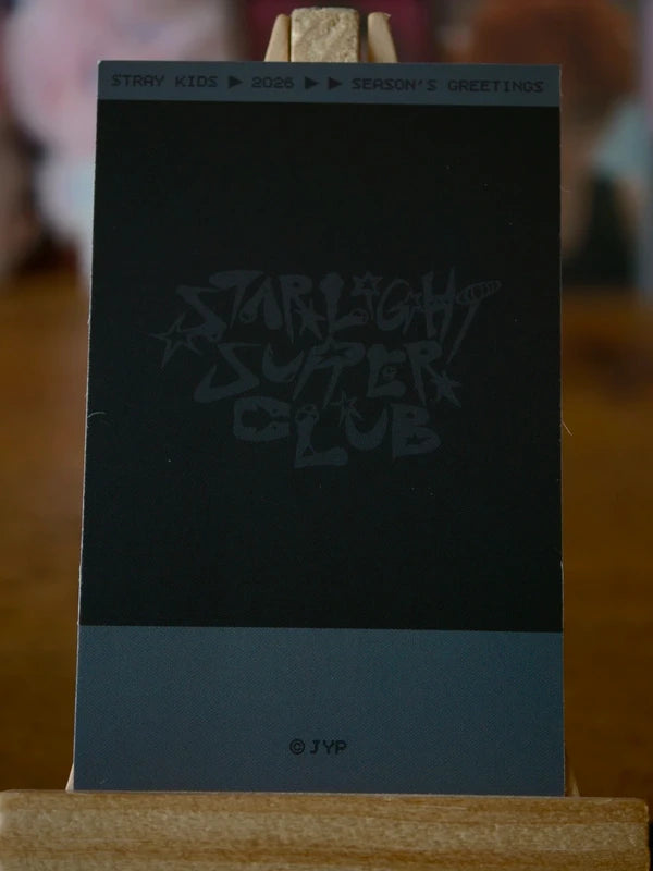 Stray Kids Bang Chan Starlight Supper Club 2026 Season’s Greetings Polaroid-style Photocard, reverse