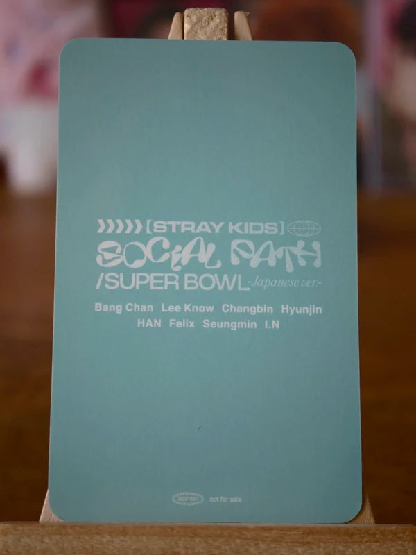 Stray Kids Bang Chan Social Path / Super Bowl Photocard (Tower Records Lucky Draw), reverse