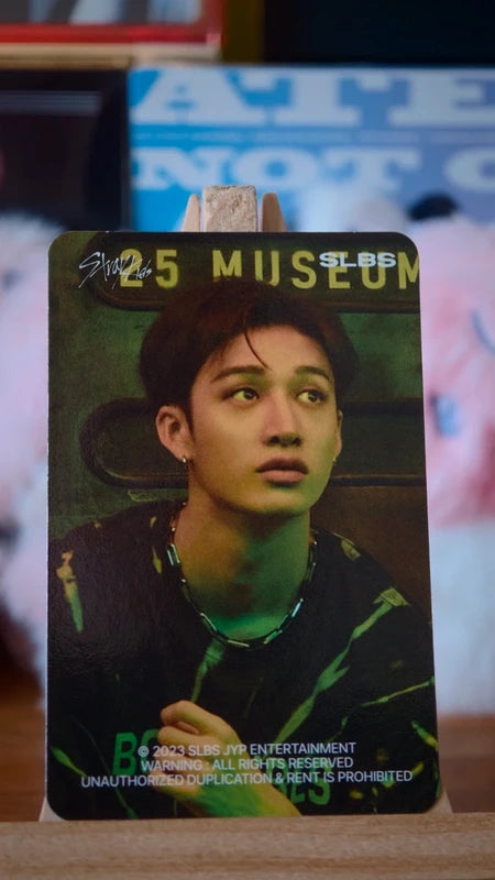 Stray Kids Bang Chan SLBS Photocard (Dark Portrait - Compass Reverse) — front view