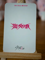Stray Kids Felix ROCK-STAR Photocard (POB, Black Hat Design), reverse of photocard