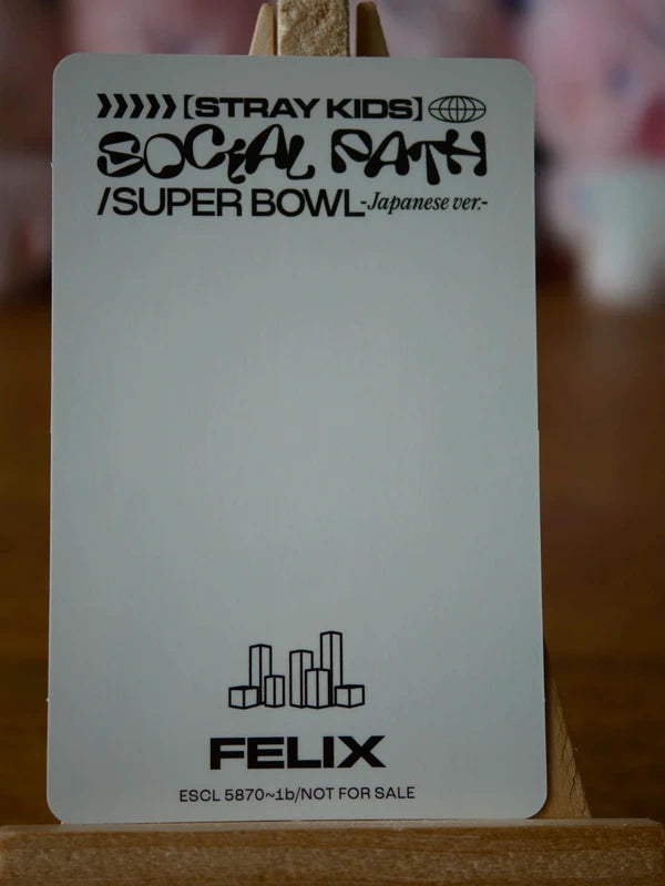 Stray Kids Felix Social Path / Super Bowl Photocard (Limited A, White Back), reverse of photocard