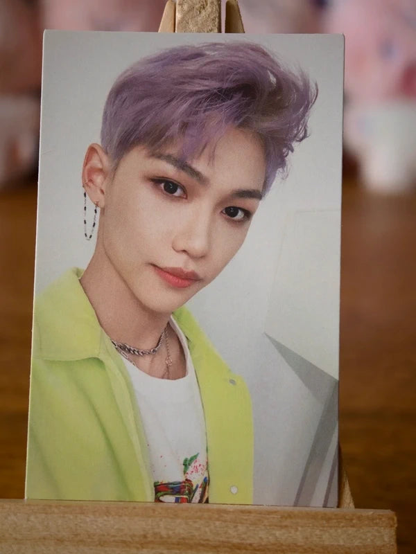 Stray Kids Felix GO LIVE Photocard (Lime Jacket Design), front of photocard