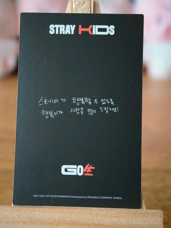 Stray Kids Felix GO LIVE Photocard (Lime Jacket Design), reverse of photocard