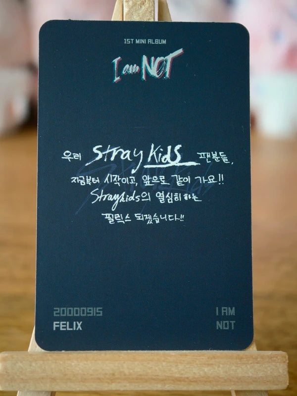 Stray Kids Felix I am NOT Photocard (Childhood Design), reverse of photocard