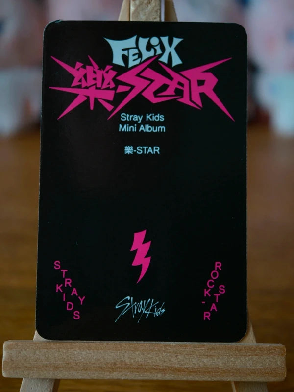 Stray Kids Felix ROCK-STAR Photocard (Postcard POB), reverse of photocard