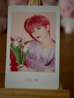 Stray Kids Felix District 9 : Unlock Photocard (Polaroid-style, Red Hair Design), front of photocard