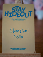 Stray Kids Felix & Changbin STAY HIDEOUT Unit Photocard, reverse of photocard