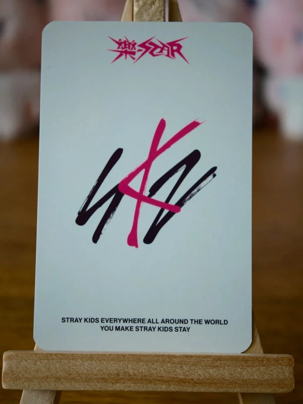 Stray Kids Felix ROCK-STAR Photocard (Soundwave POB), reverse of photocard