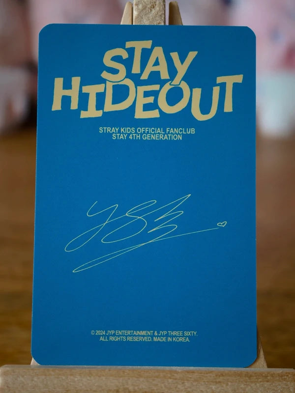 Stray Kids Felix STAY HIDEOUT Photocard (Solo Photocard), reverse of photocard