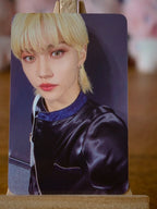 Stray Kids Felix D’FESTA Photocard (Yellow Hair, Purple Shirt Design), front of photocard
