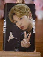 Stray Kids Felix Mixtape Photocard (V-sign Design), front of photocard
