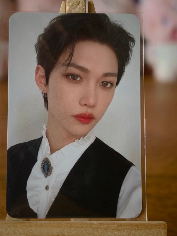 Stray Kids Felix NACIFIC Photocard (Black Vest Design), front of photocard