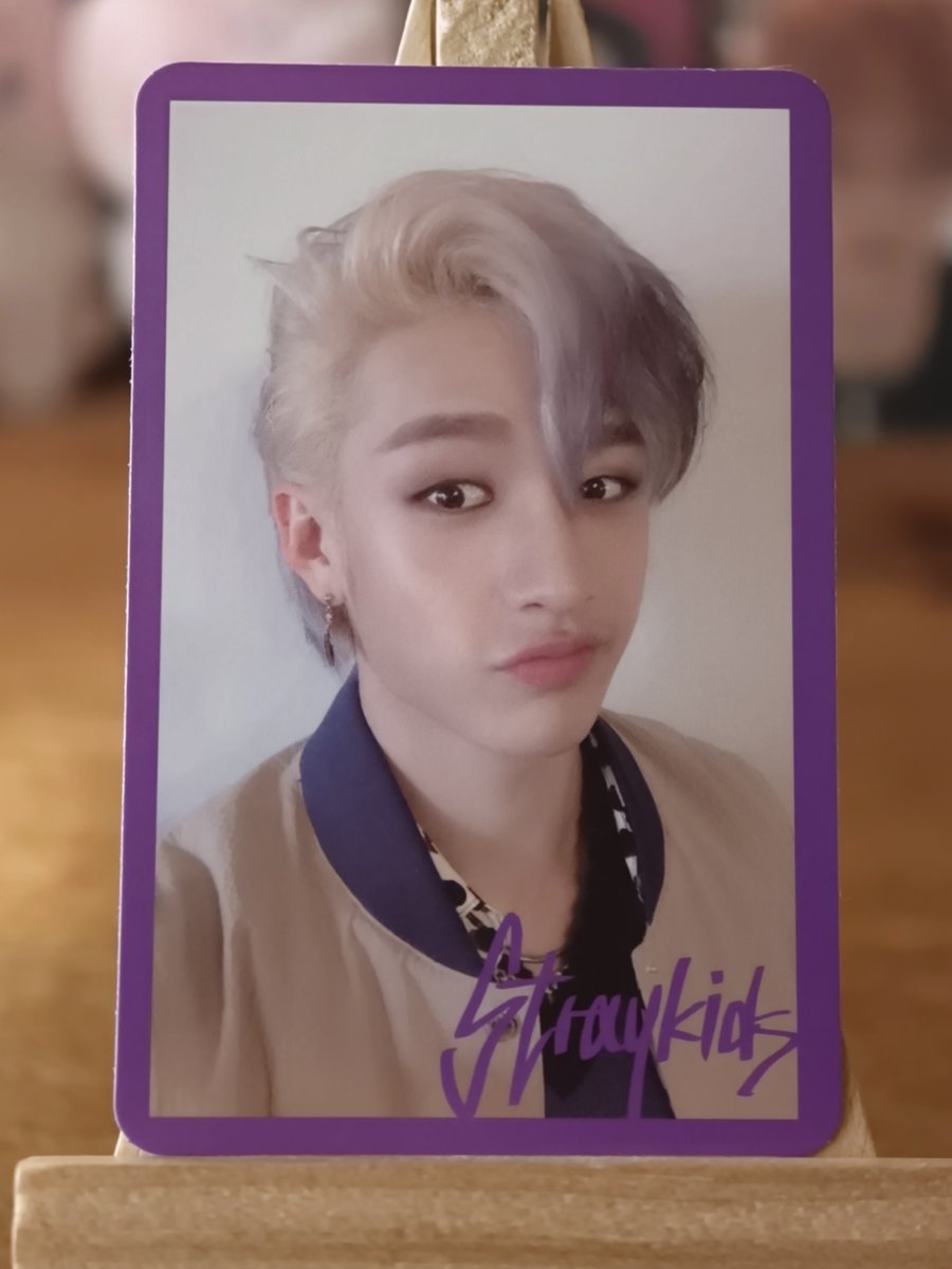 Stray Kids Bang Chan – Clé 1: MIROH QR Image Card (Purple Border) — front