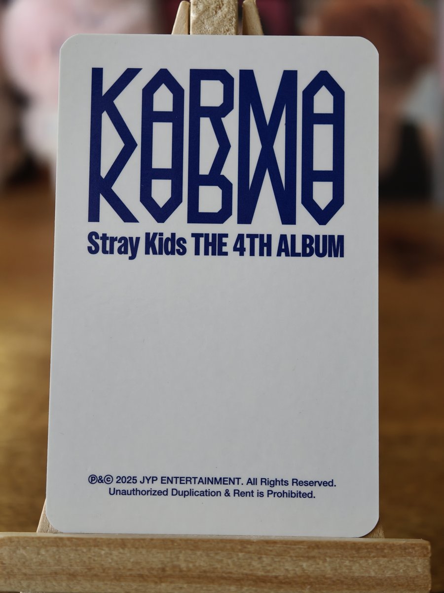 Stray Kids Bang Chan KARMA Photocard – SKZOO Version Pre-Order Benefit — reverse