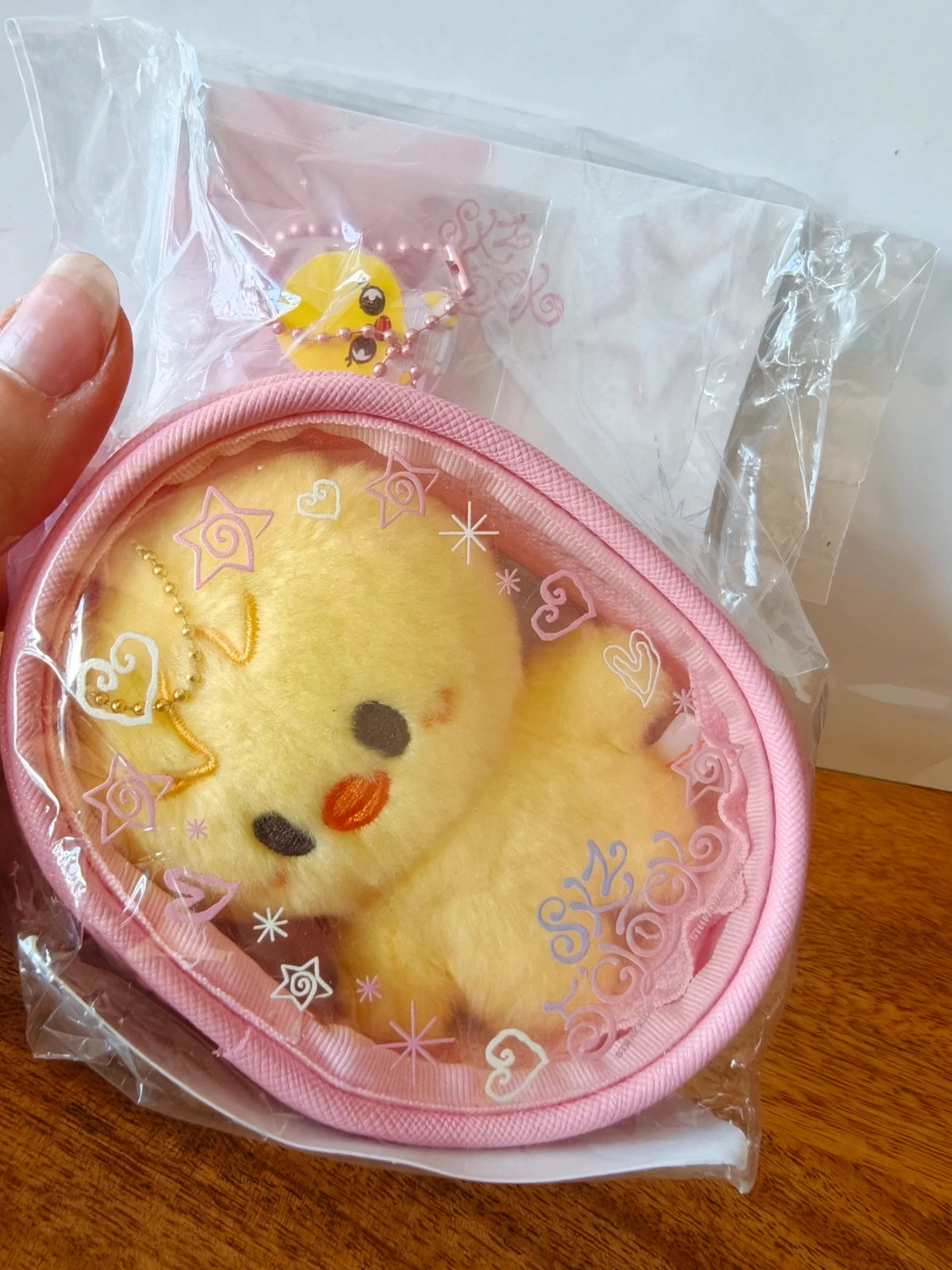 Stray Kids SKZOO BbokAri Plush and Pink Pouch (5 o'clock) — front view
