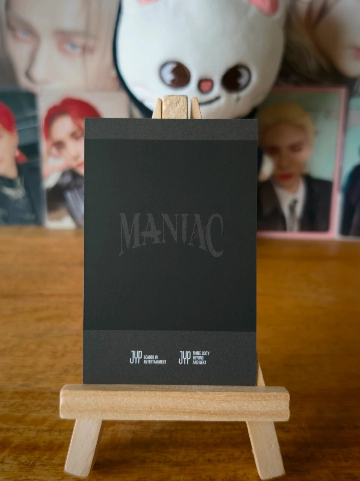 Stray Kids Hyunjin MANIAC in Seoul Polaroid-style Photocard (Pre-order Polaroid, Black Design) — reverse