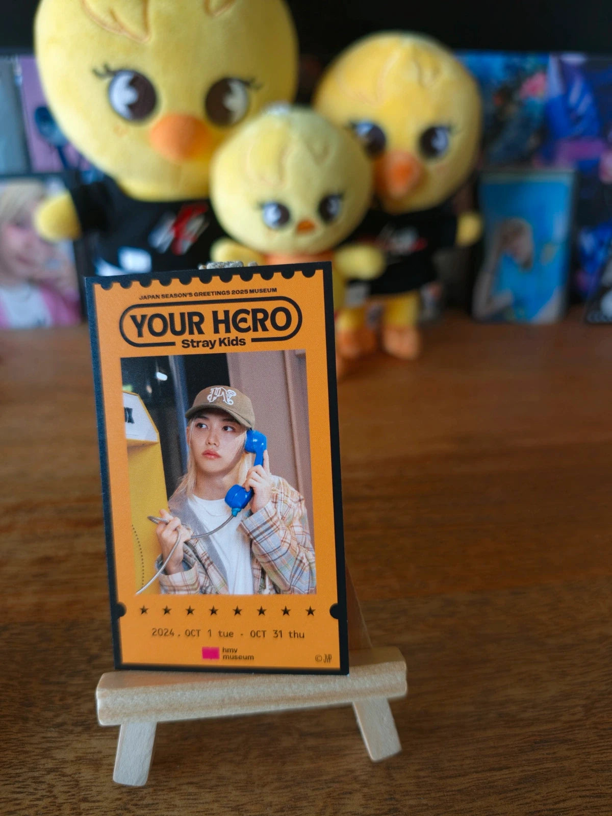 Stray Kids Felix YOUR HERO Mini Ticket-Style Card (2025 Japan Season’s Greetings Museum - First-Period Admission Benefit) — front design