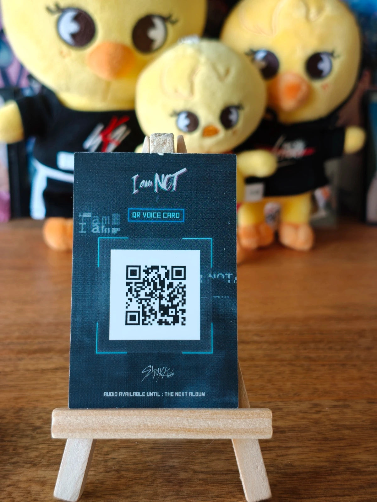 Stray Kids Bang Chan & Felix & I.N I am NOT Unit Photocard (Album Card), blue reverse with I am NOT logo and QR code