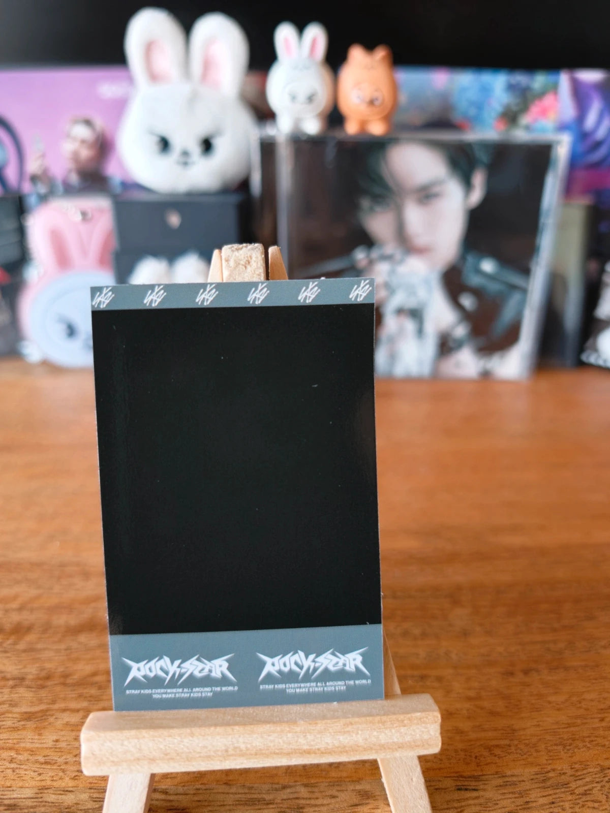 Stray Kids Lee Know ROCK-STAR Photocard (Soundwave Lucky Draw Round 4, Polaroid-style) — reverse