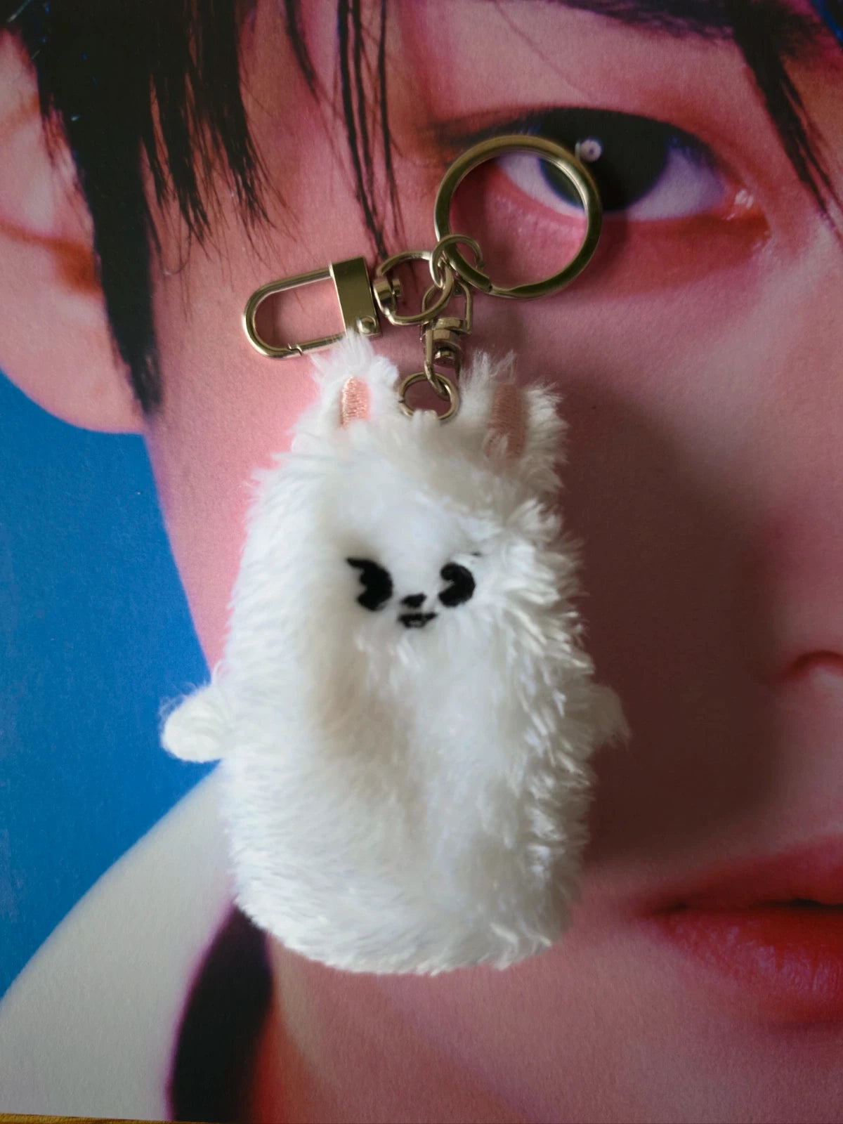 Stray Kids SKZOO Leebit Fluffy Strap Keyring — front view