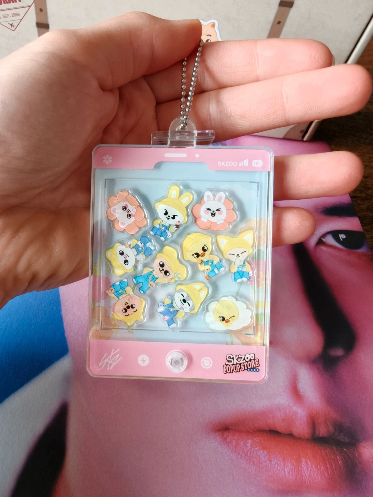Stray Kids SKZOO Character Photo Frame Keyring — front view