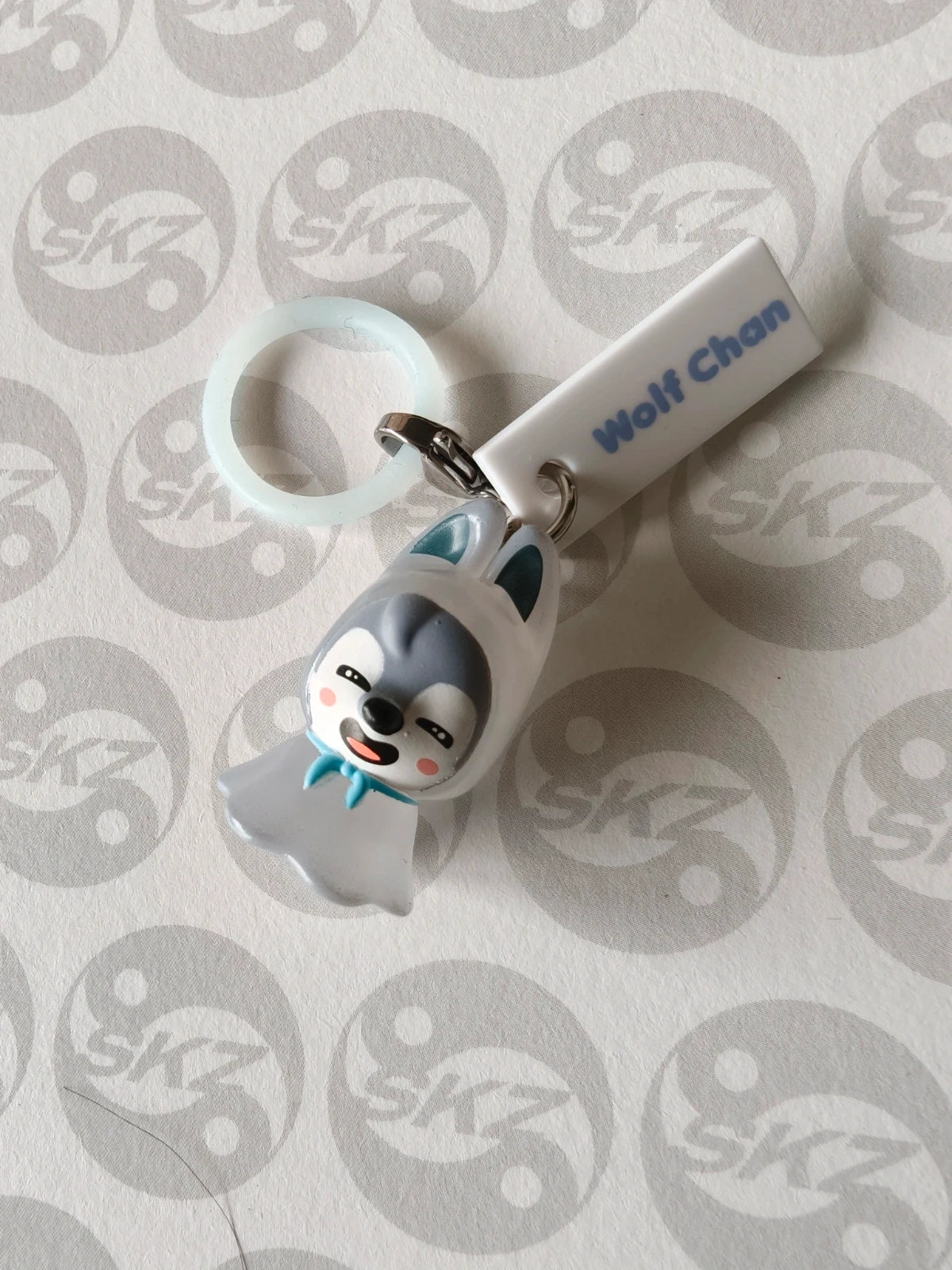 Stray Kids SKZOO Wolf Chan Figure Keyring — front view