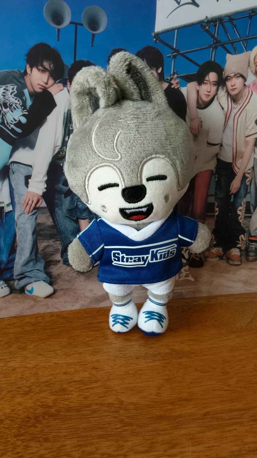 Stray Kids SKZOO Wolf Chan Plush Bag Charm — front view
