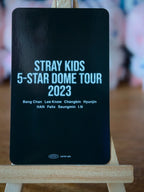 Stray Kids Han 5-STAR Dome Tour 2023 Photocard (Venue Benefit, Osaka, 10 September 2023) — reverse