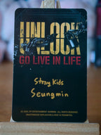 Stray Kids Seungmin Unlock: GO LIVE IN LIFE Photocard (Baseball Portrait) — back view