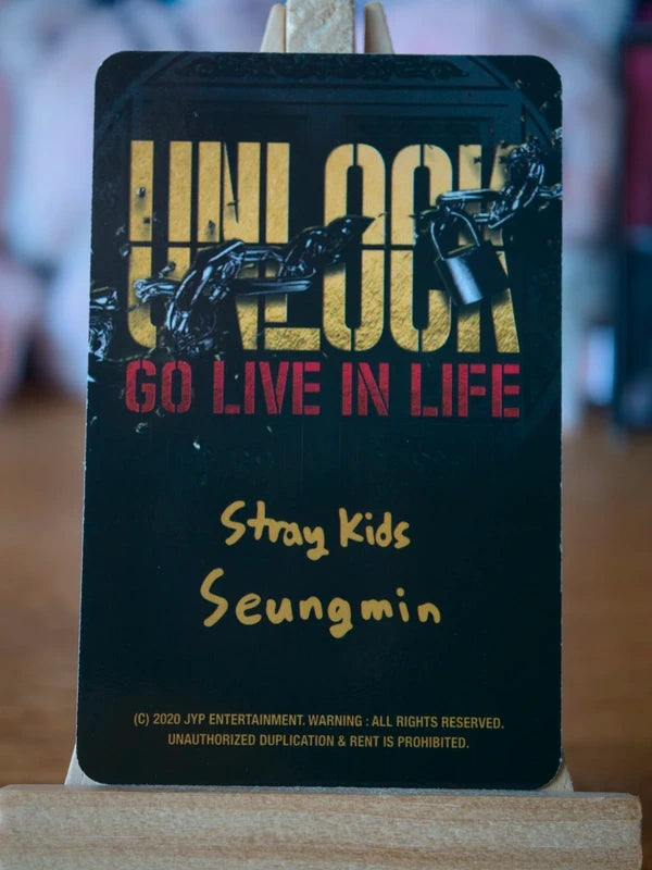 Stray Kids Seungmin Unlock: GO LIVE IN LIFE Photocard (Baseball Portrait) — back view